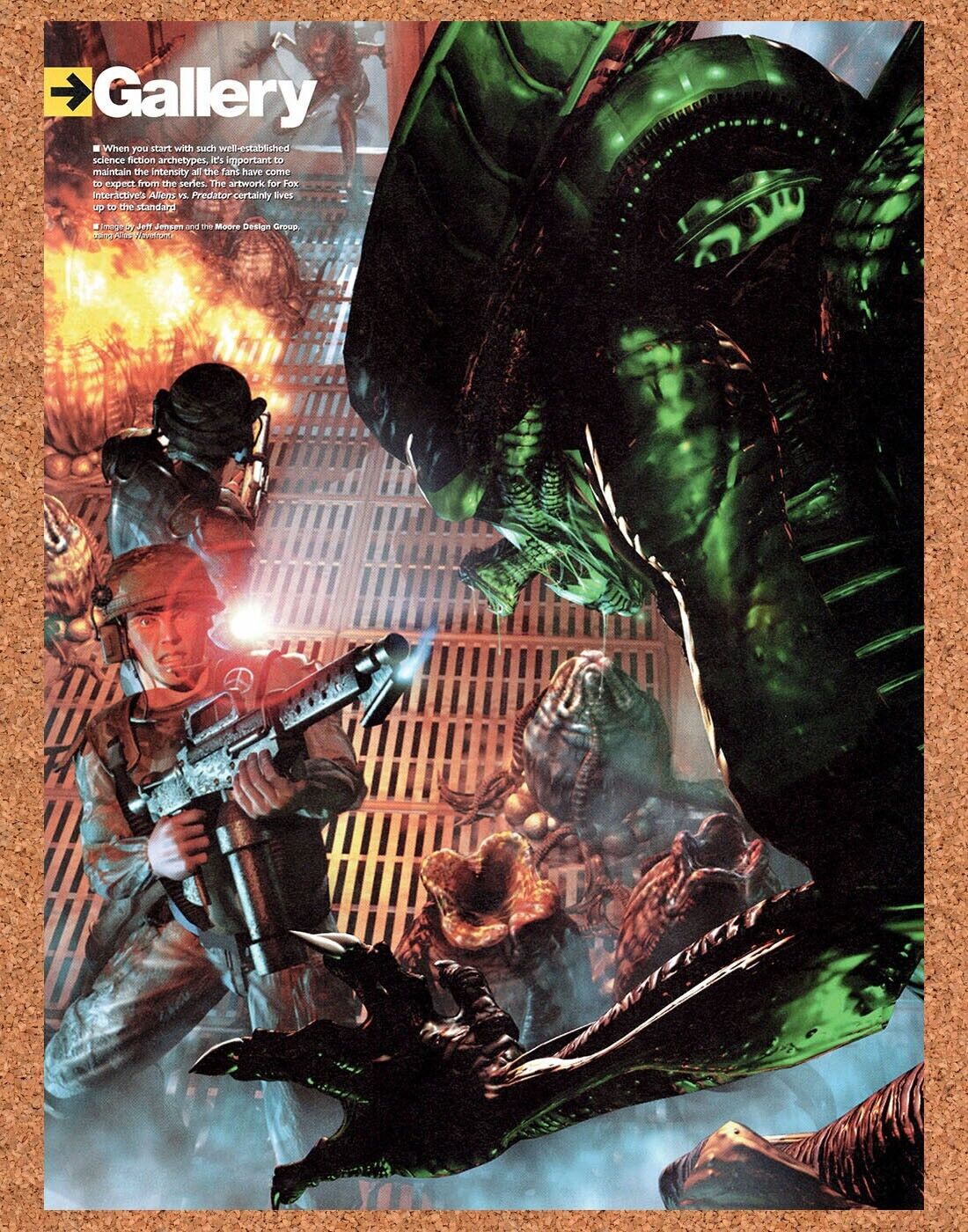 Aliens vs Predator PS1 Original 2002 Vintage Ad - Video Game Art Promo