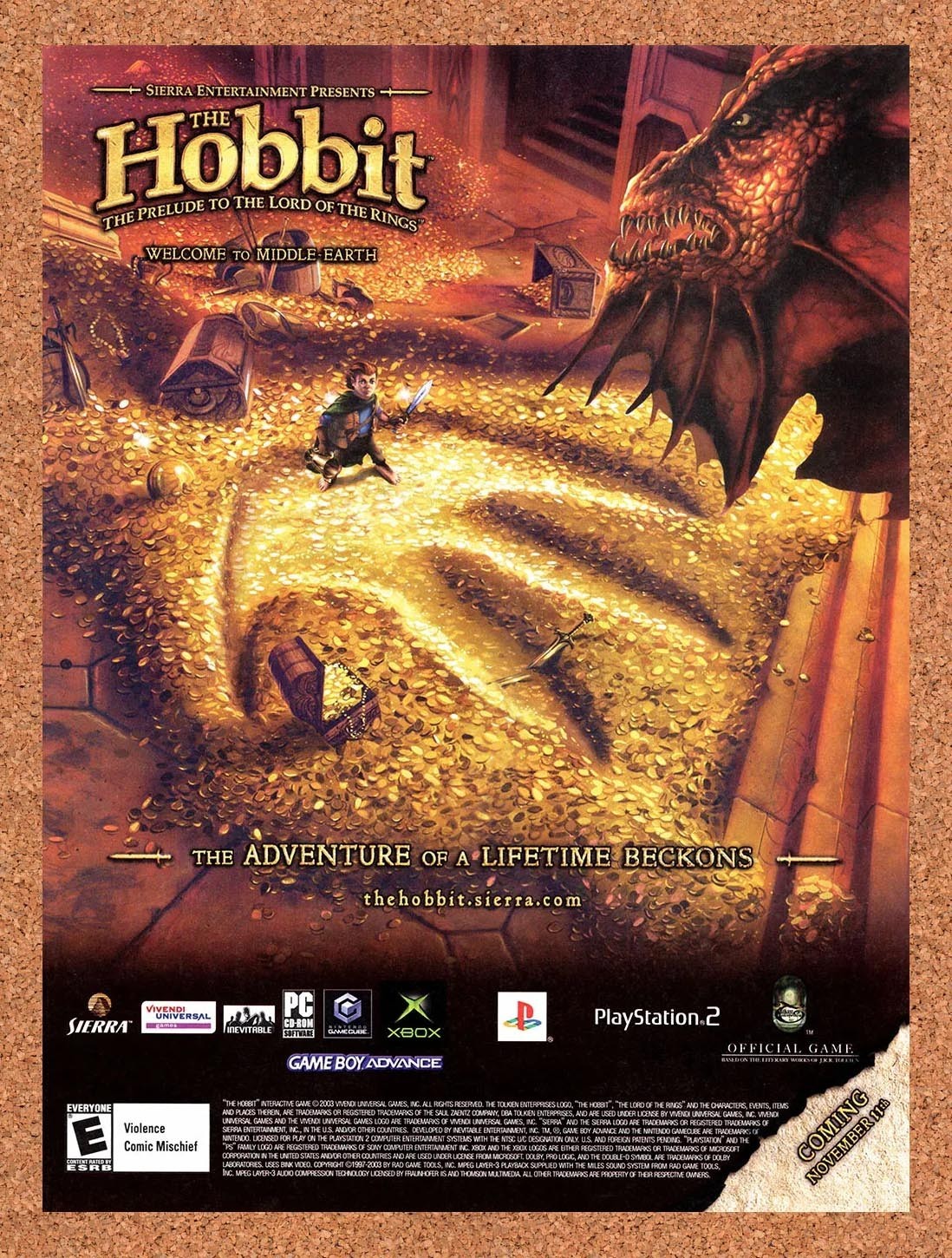 2003 The Hobbit PS2 Original Advertisement / Retro Promo v4