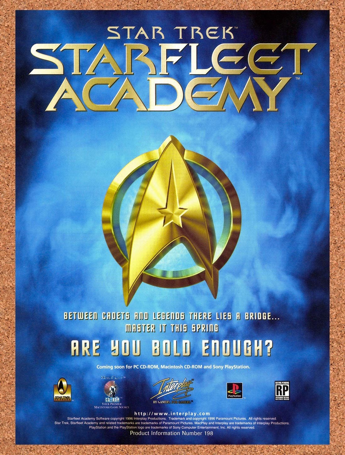 1996 Star Trek Starfleet Academy PC Original Advertisement / Retro Promo v2