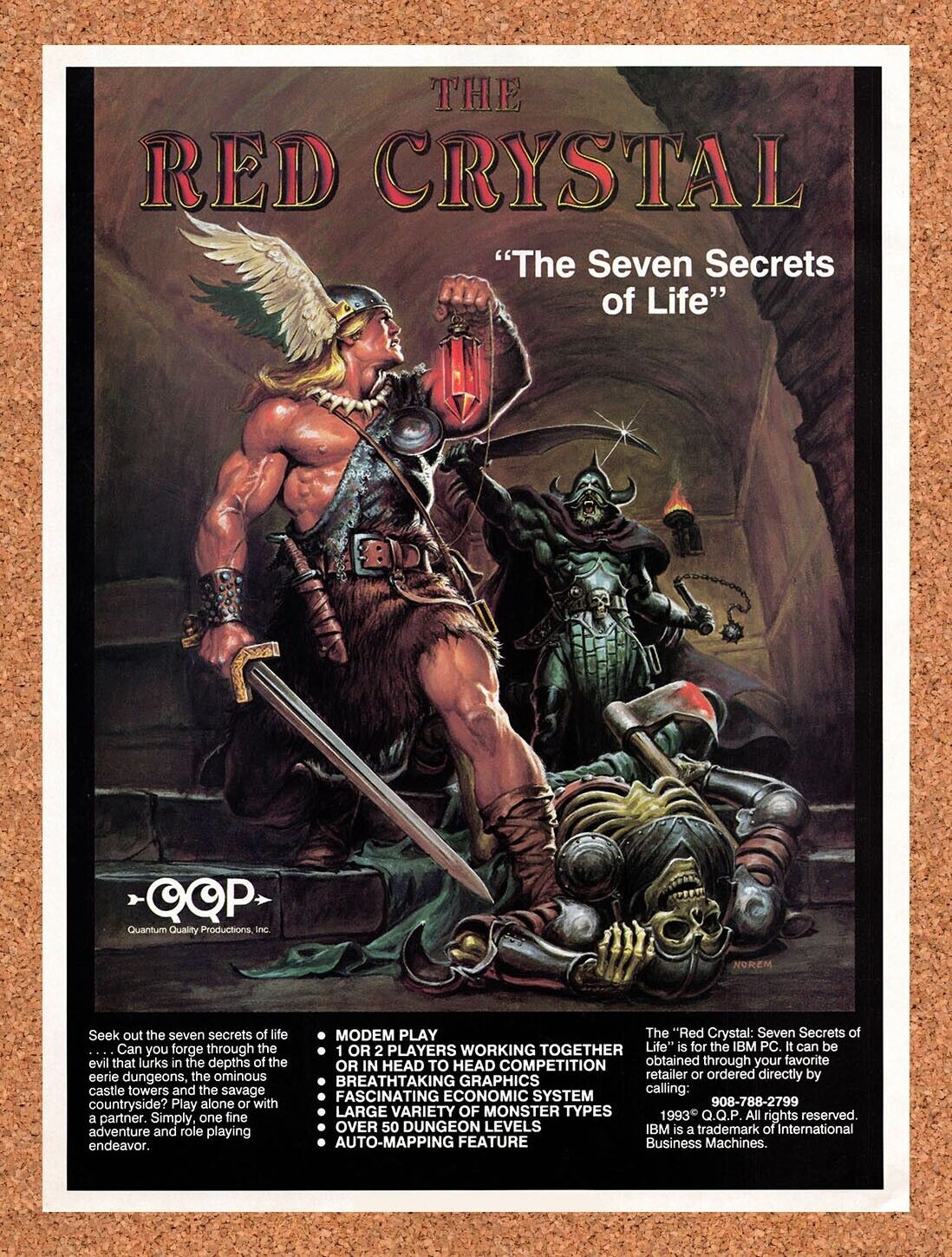 1993 The Red Crystal The Seven Secrets Of Life IBM Original Ad / Retro Art v1