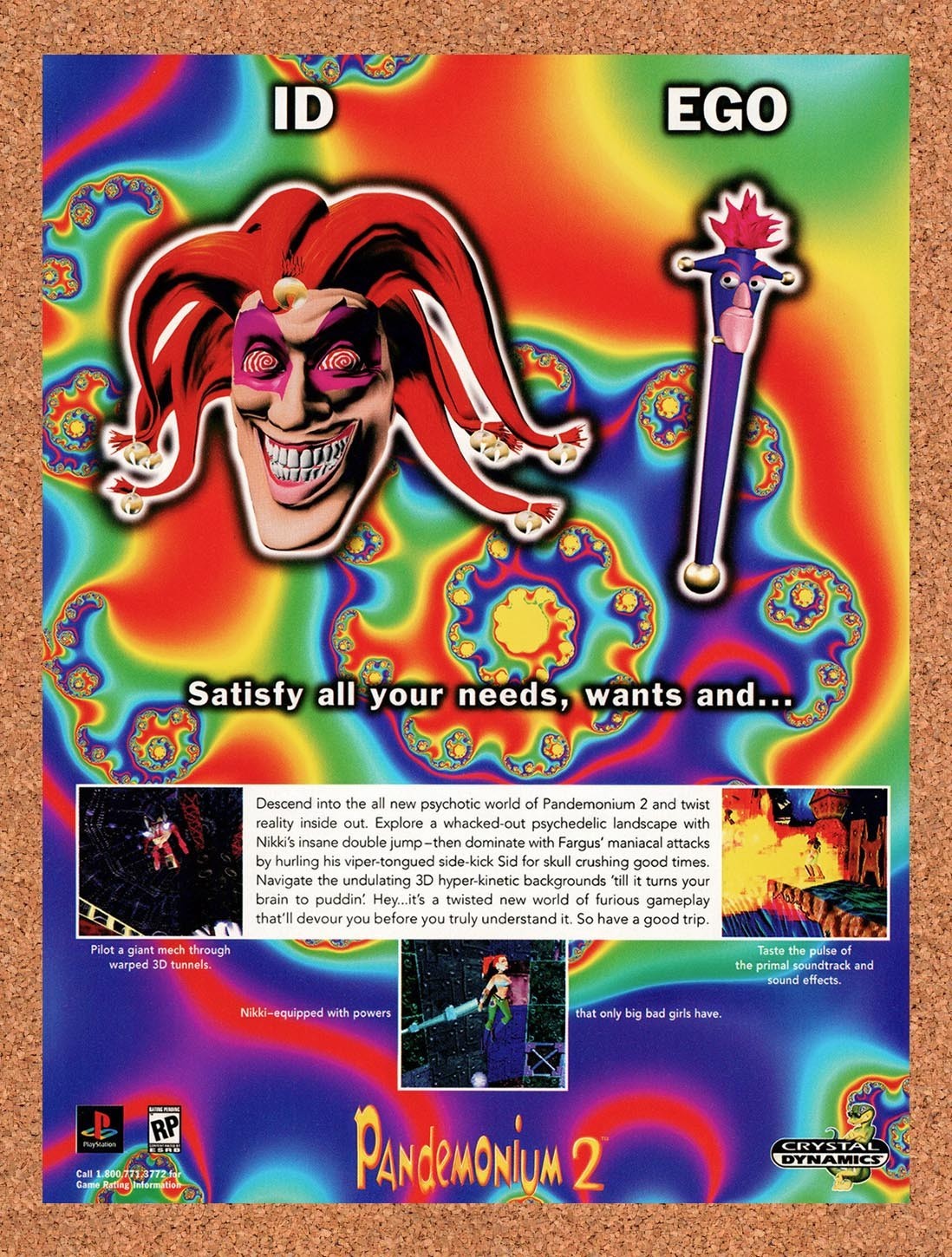 1997 Pandemonium 2 PS1 Original Advertisement / Retro Promo v2