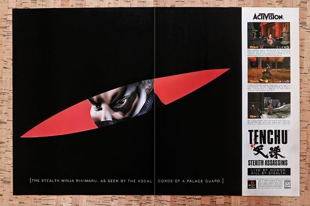 1998 Tenchu Stealth Assassins PS1 Original Advertisement / Retro Wall Art v1