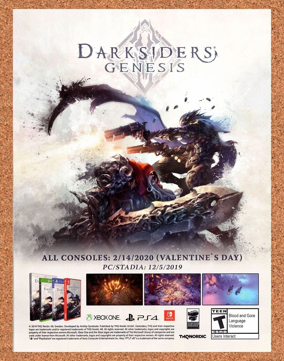 Darksiders Genesis PS4 Original 2020 Ad - Video Game Display Promo