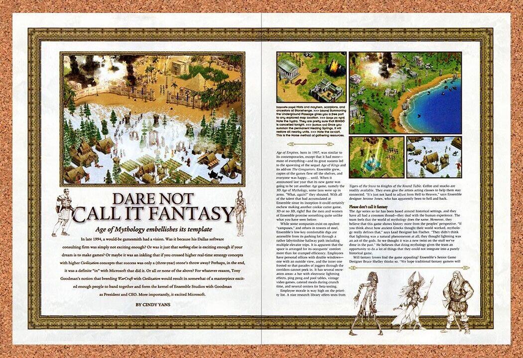 Age Of Mythology PC Original 2002 Vintage Ad - Historic Video Game Review Promo