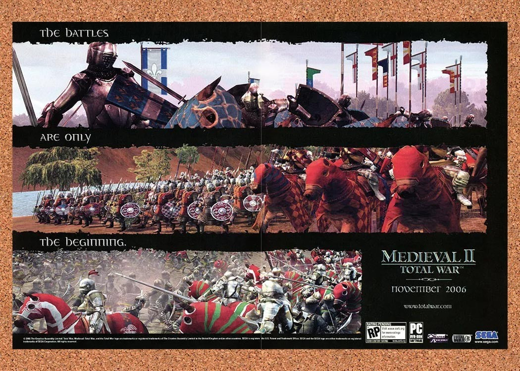 2006 Medieval II Total War PC Original Advertisement / Retro Promo v5