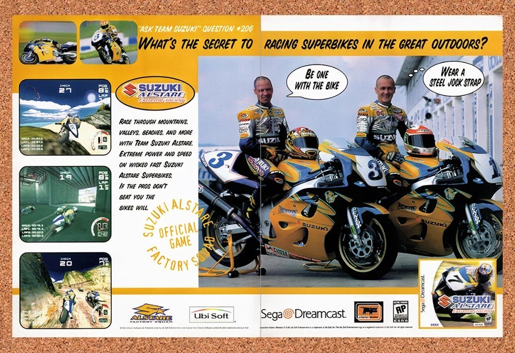 1999 Suzuki Alstare Extreme Racing Dreamcast Original Ad / Retro Promo v1
