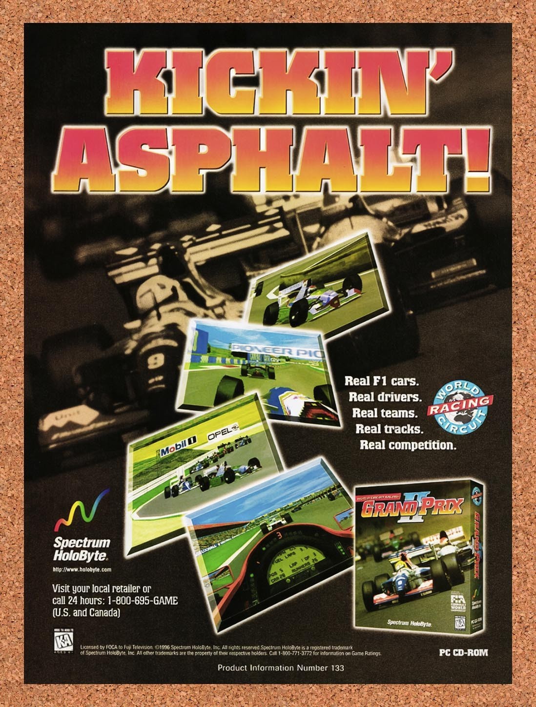 1996 Grand Prix II PC Original Advertisement / Retro Promo v1