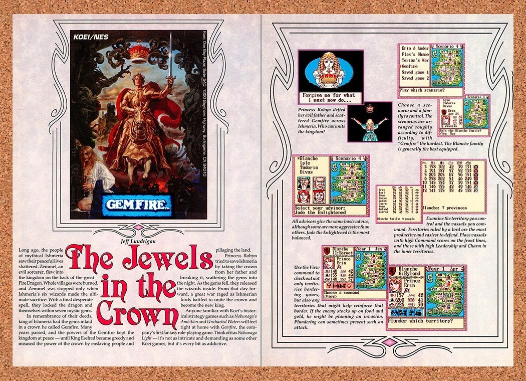 1992 Gemfire NES Original Advertisement / Retro Promo v1