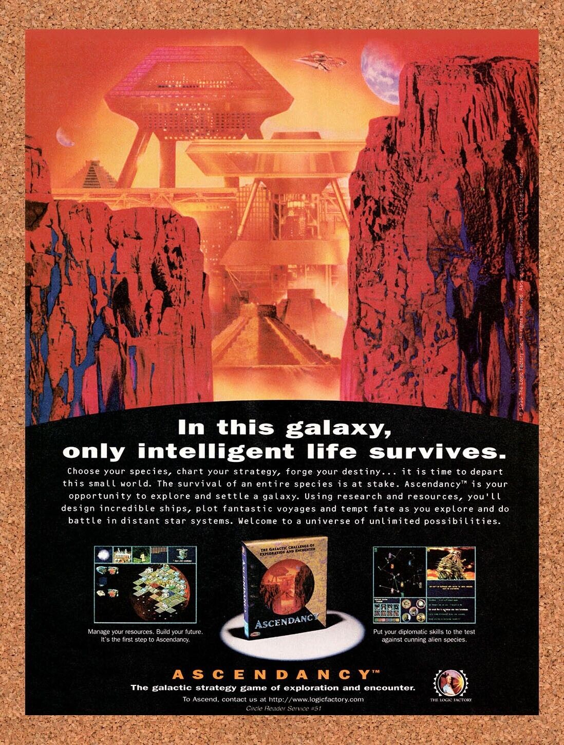 Ascendancy PC Original 1995 Vintage Ad - Video Game Promo