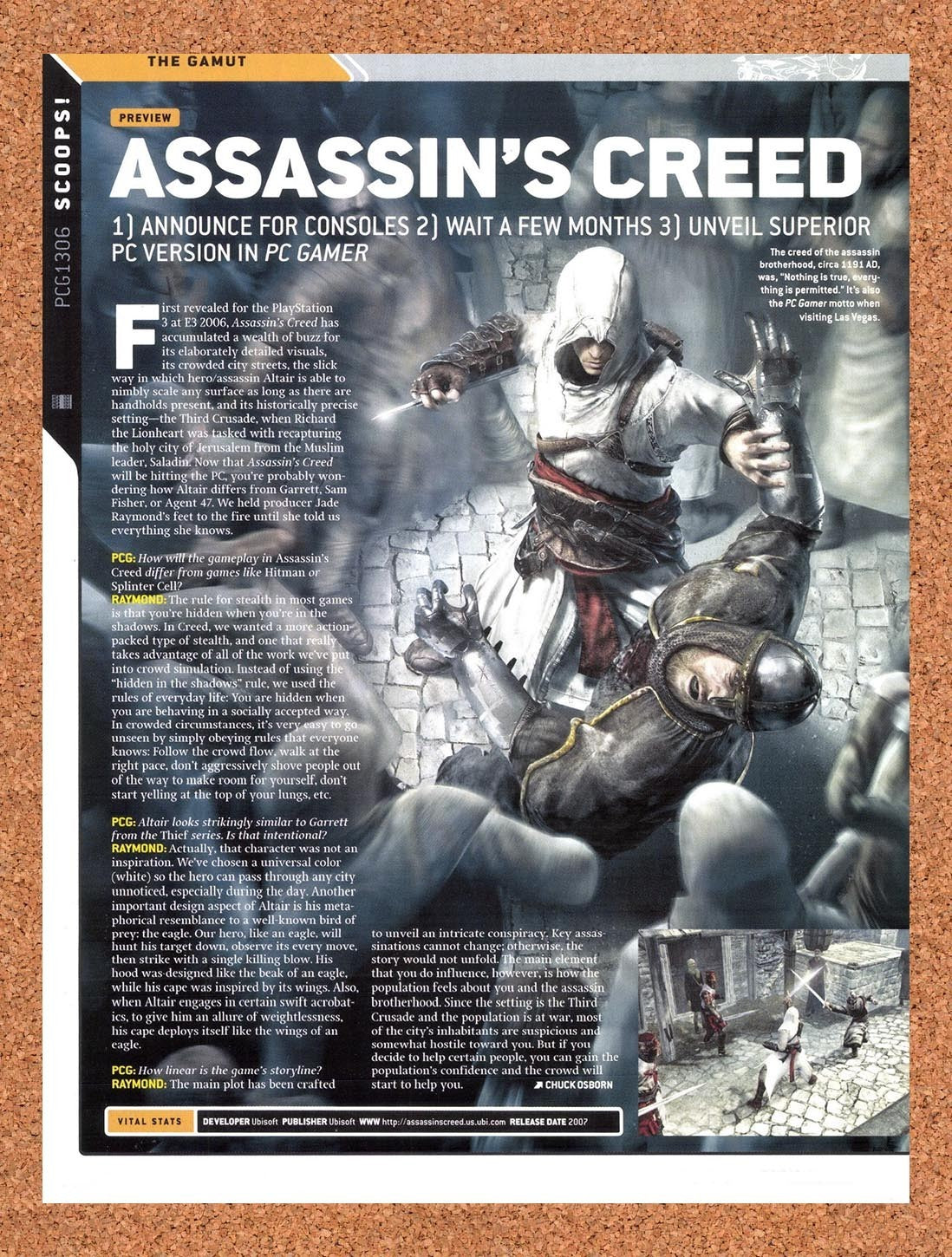 2006 Assassin's Creed PC Original Advertisement / Retro Promo vr1
