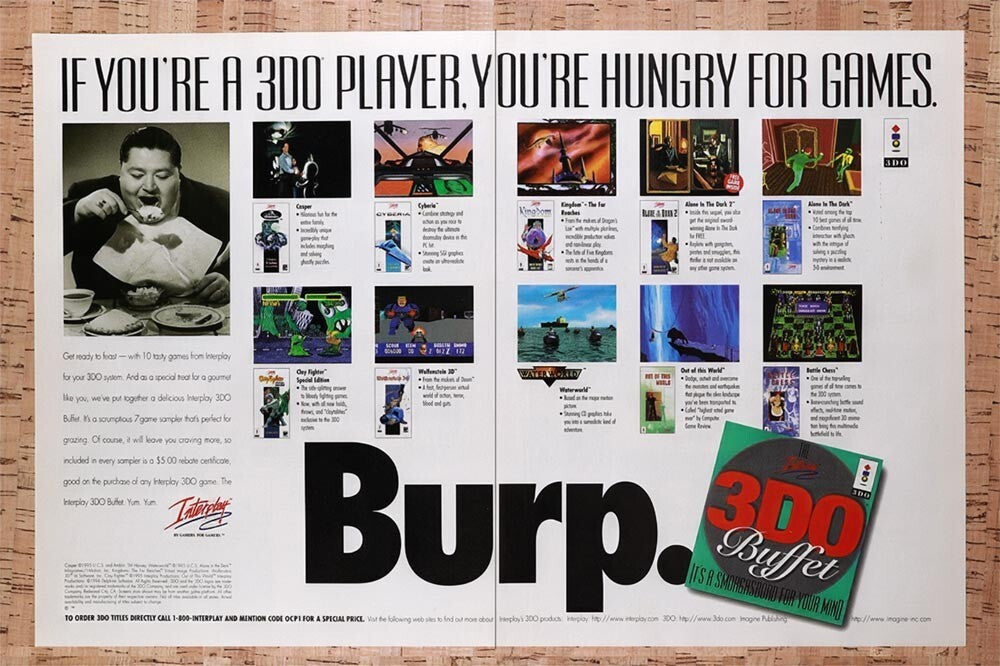 1995 3DO Games Original Advertisement / Retro Wall Art v6