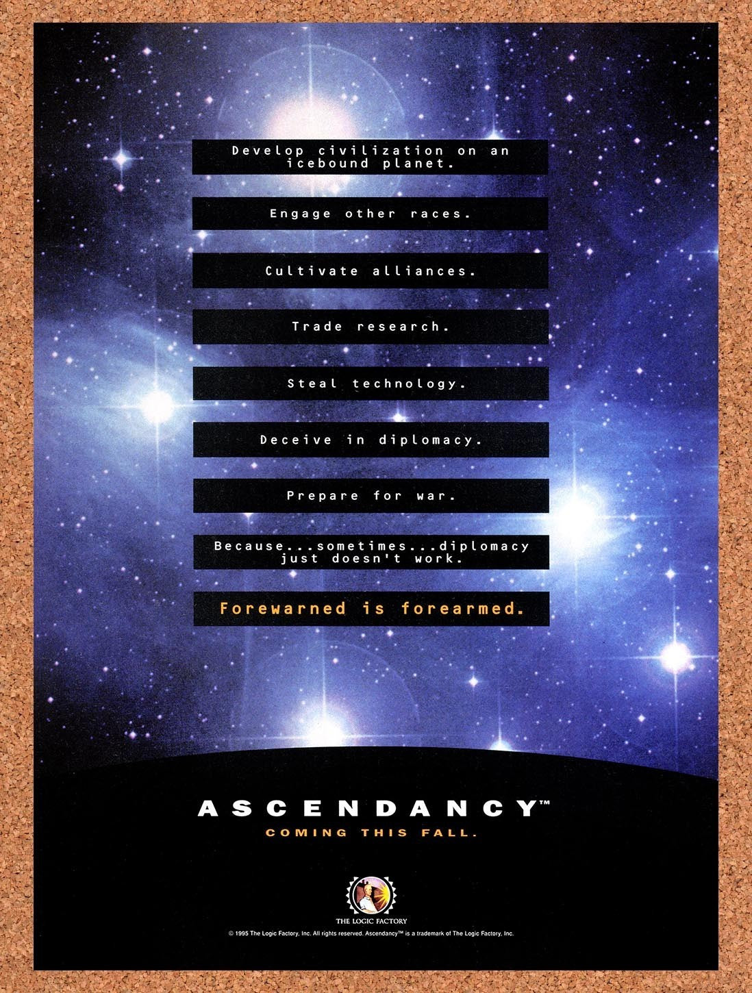 1995 Ascendancy PC Original Advertisement / Retro Promo v2