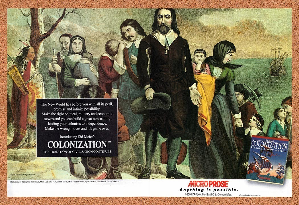 1994 Sid Meiers Colonization Create A New Nation IBM Original Ad / Promo v1
