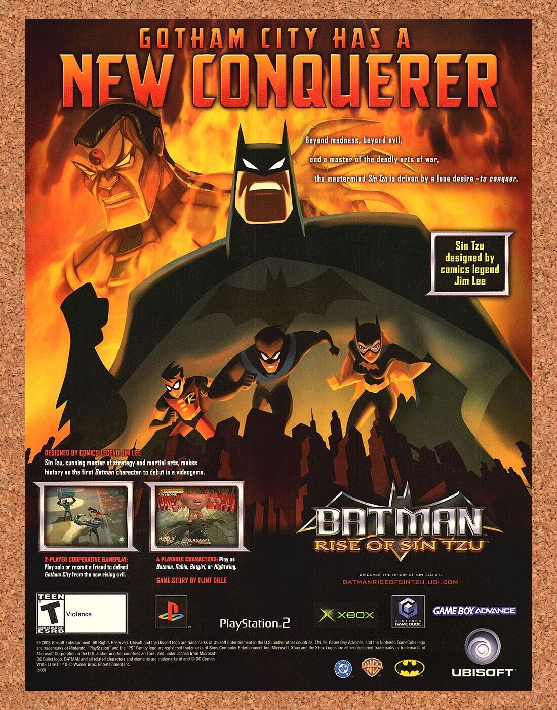Original 2004 Batman Rise Of Sin Tzu PS2 Vintage Ad - Video Game Promo Wall Art