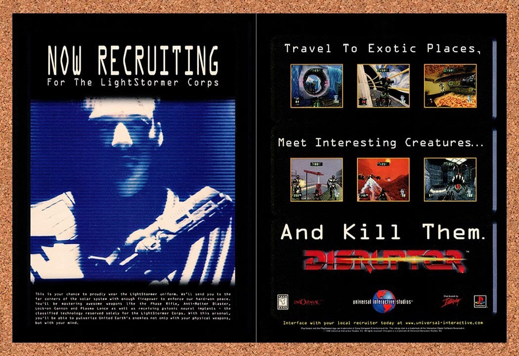 1997 Disruptor PS1 Original Advertisement / Retro Promo v1