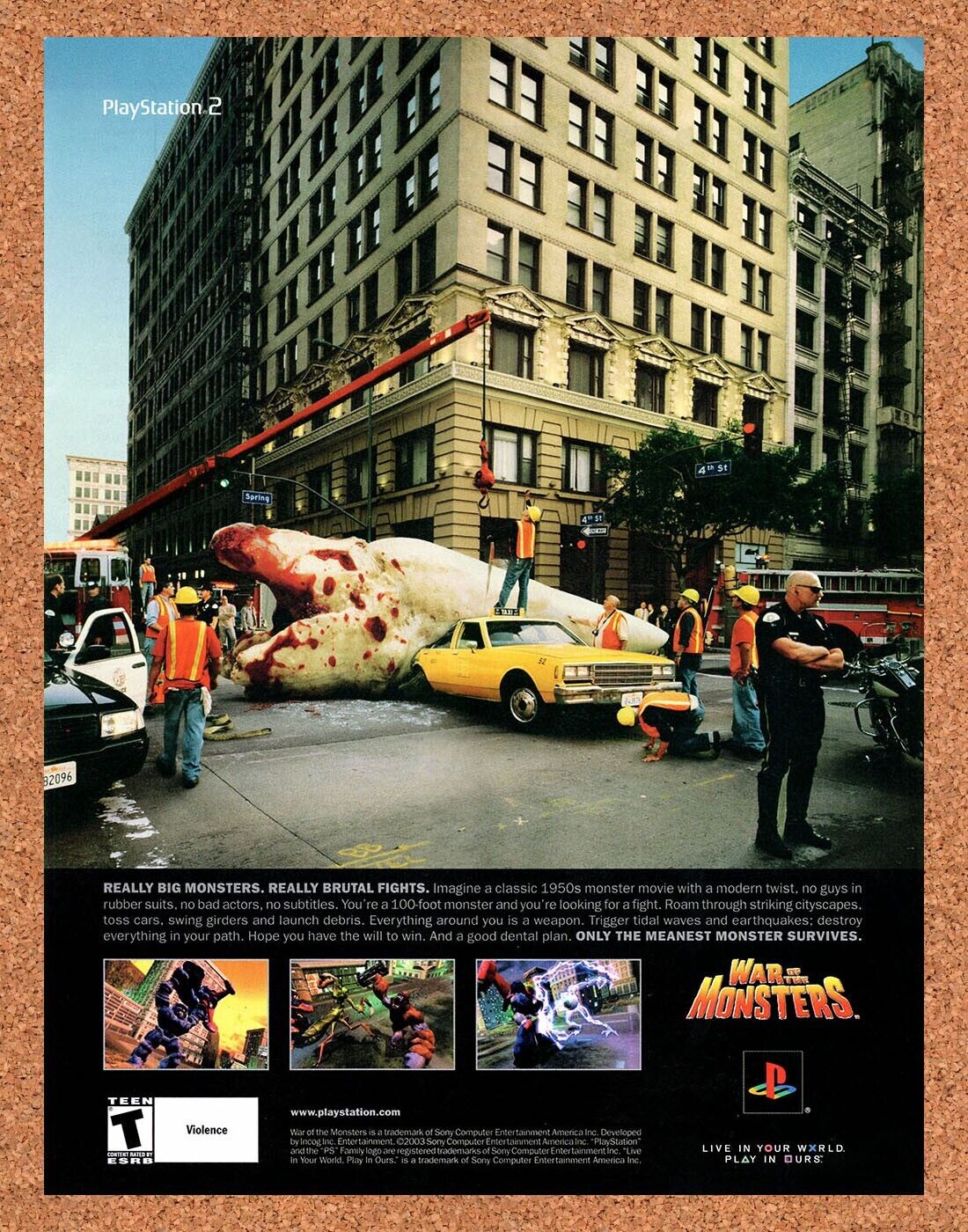War Of The Monsters PS2 Original 2003 Vintage Ad - Video Game Art Promo