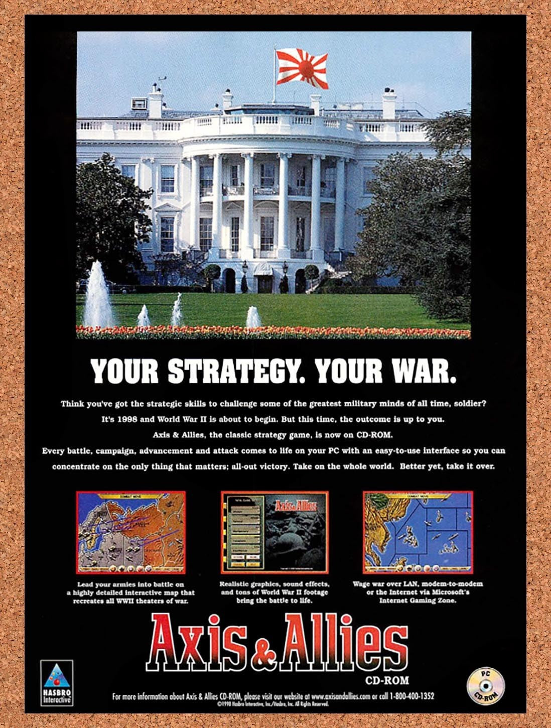 1998 Axis & Allies PC Original Advertisement / Retro Promo v3