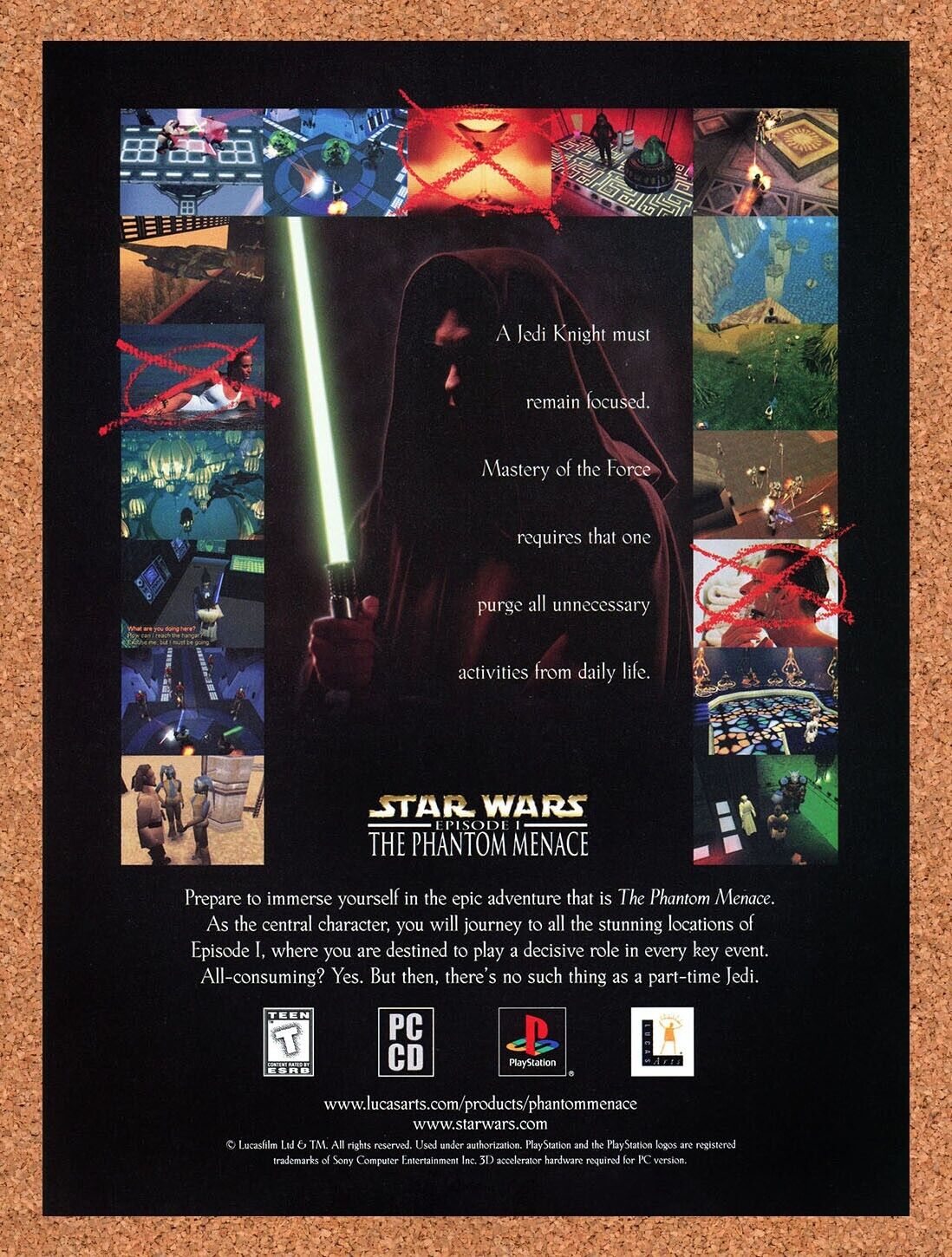 Star Wars Episode I Phantom Menace Original 1999 Ad Authentic Video Game Promo