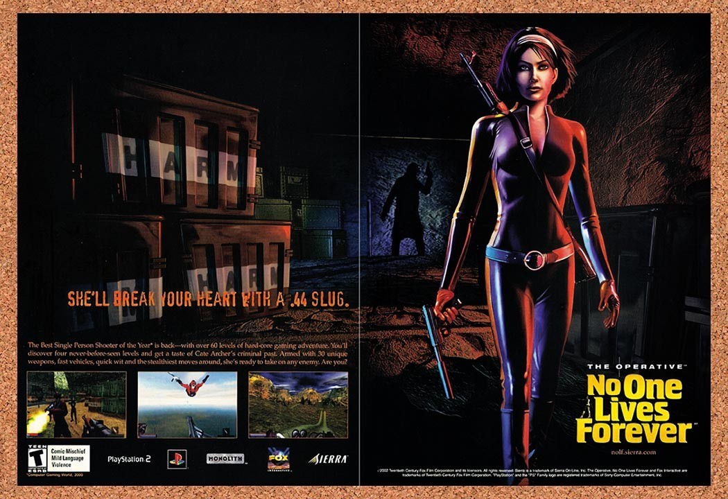 2002 No One Lives Forever PS2 Original Advertisement / Retro Promo v5