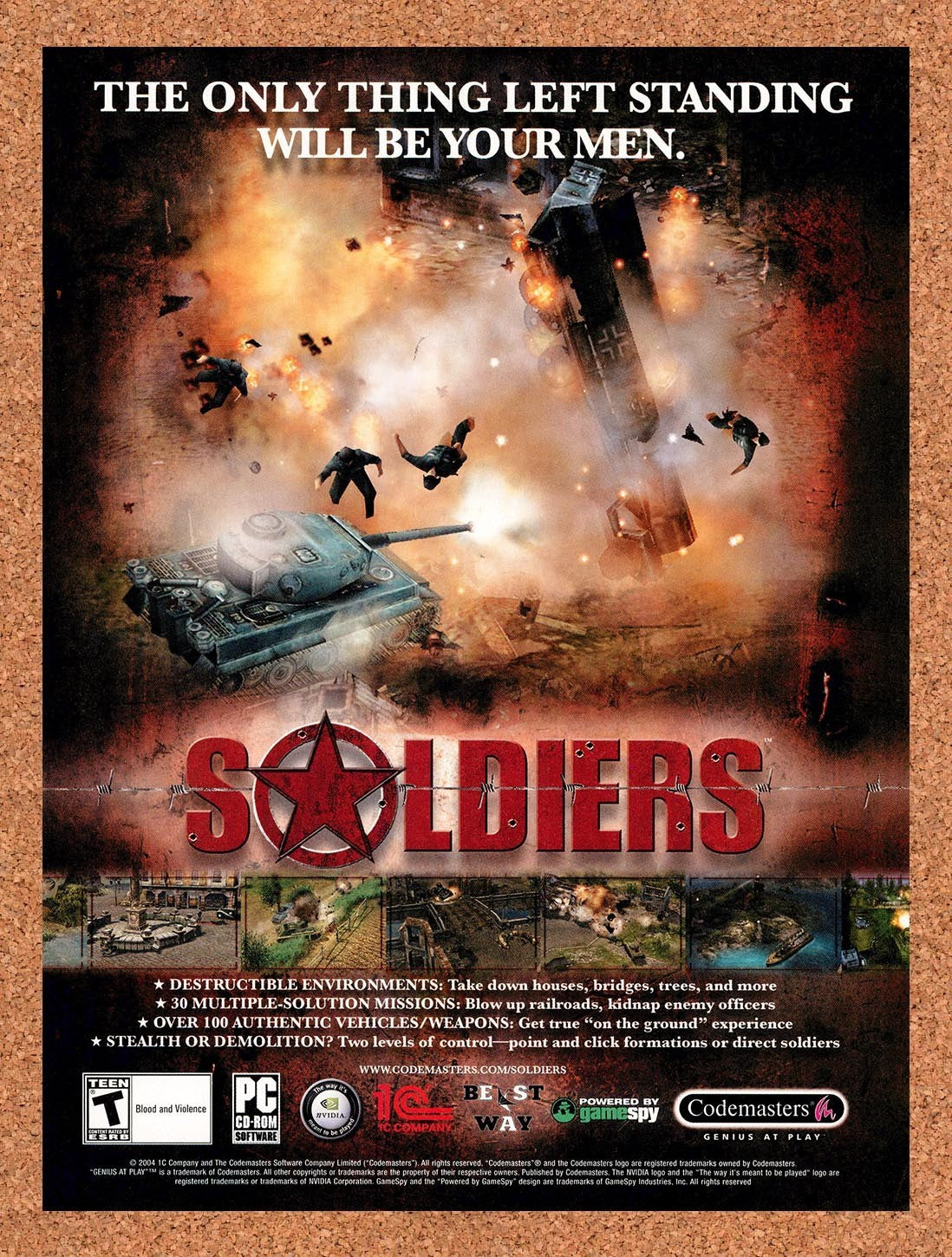 2004 Soldiers Heroes Of World War 2 PC Original Advertisement / Retro Promo v1