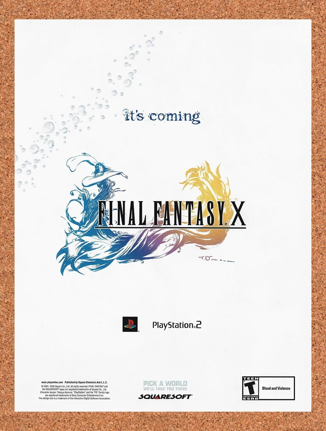2001 Final Fantasy XPS2 Original Advertisement / Retro Promo v4