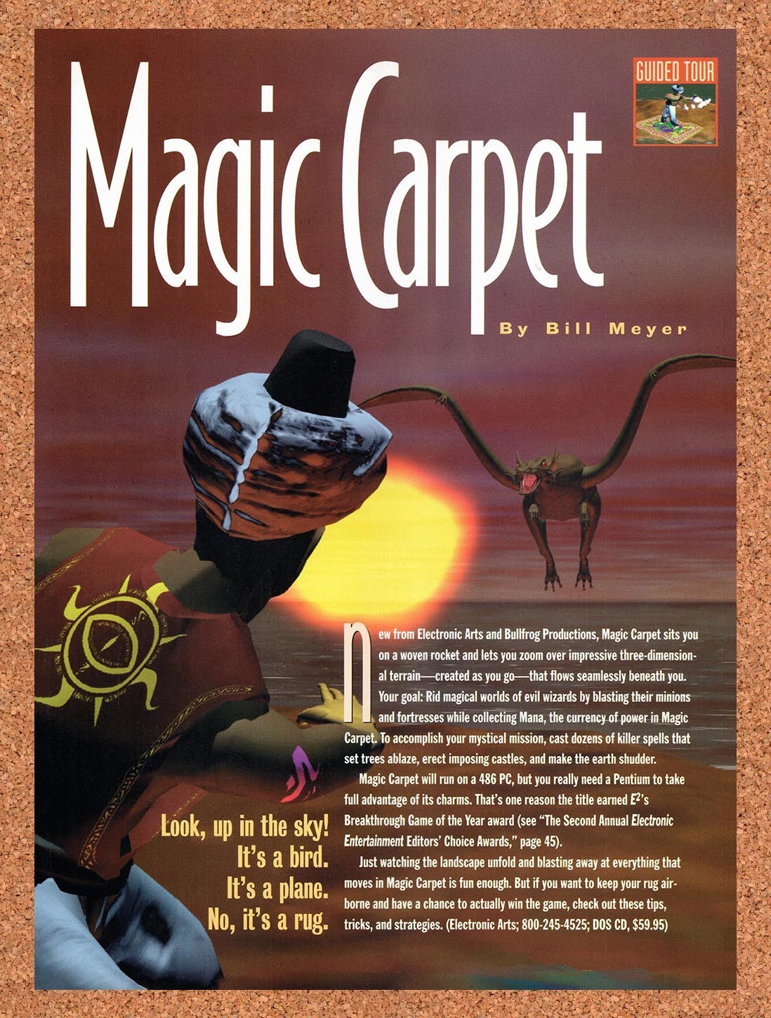 1995 Magic Carpet PC Original Advertisement / Retro Promo vr1