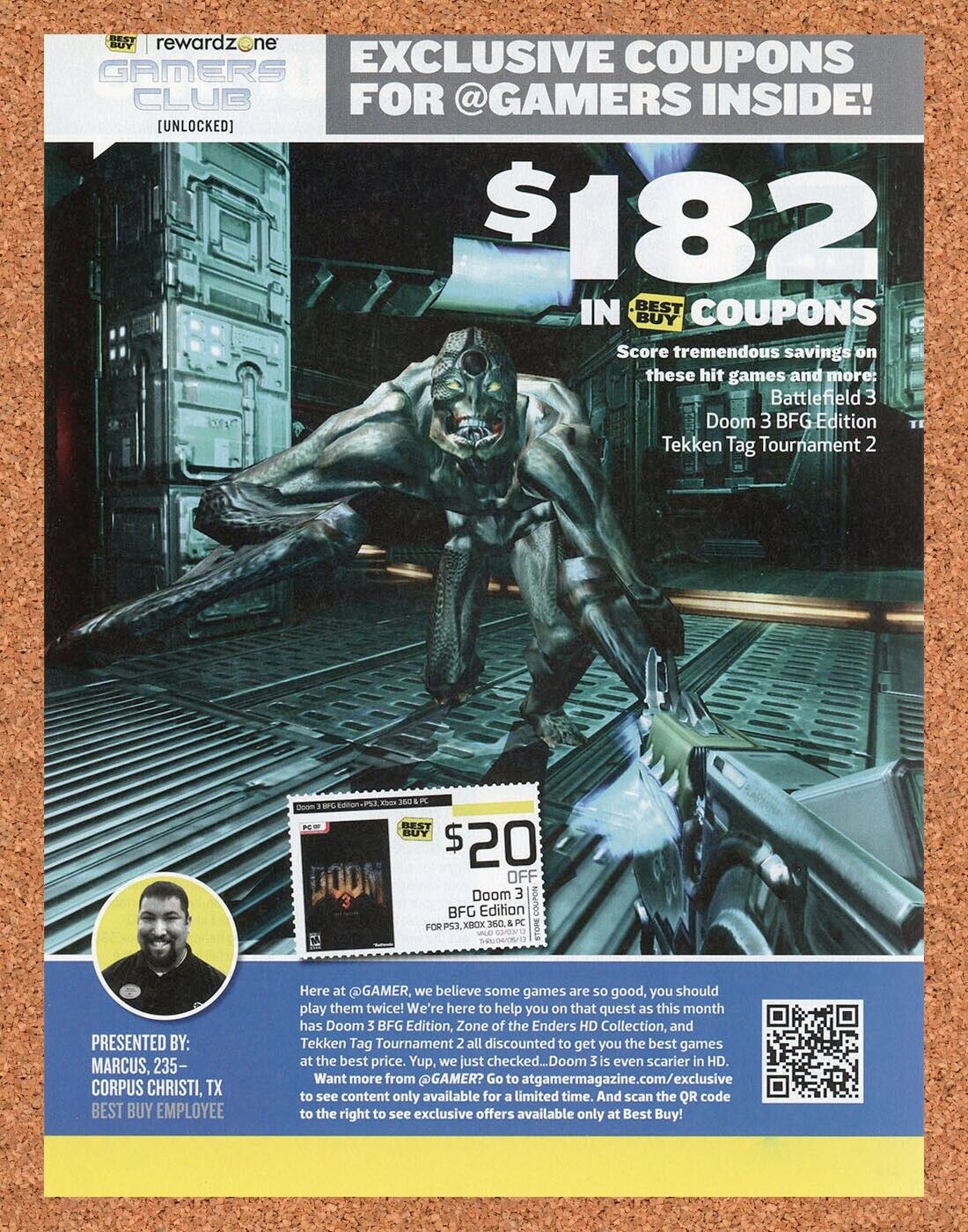 Doom 3 BFG Edition Xbox 360 Original 2015 Ad Authentic Best Buy Video Game Promo