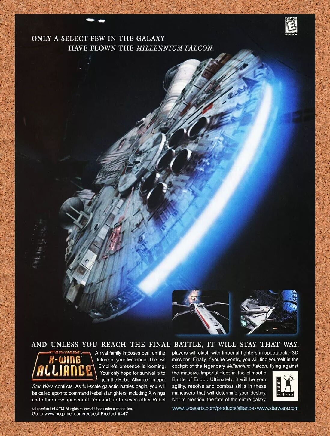 Star Wars X-Wing Alliance PC Original 2001 Ad Authentic Video Game Promo