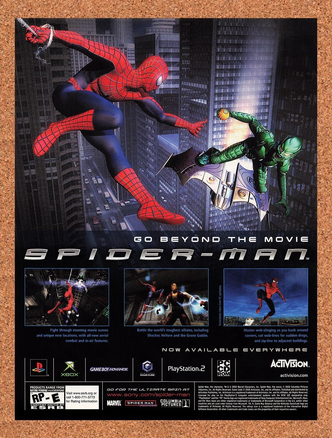 2002 Spider-Man PS1 Original Advertisement / Retro Promo v3