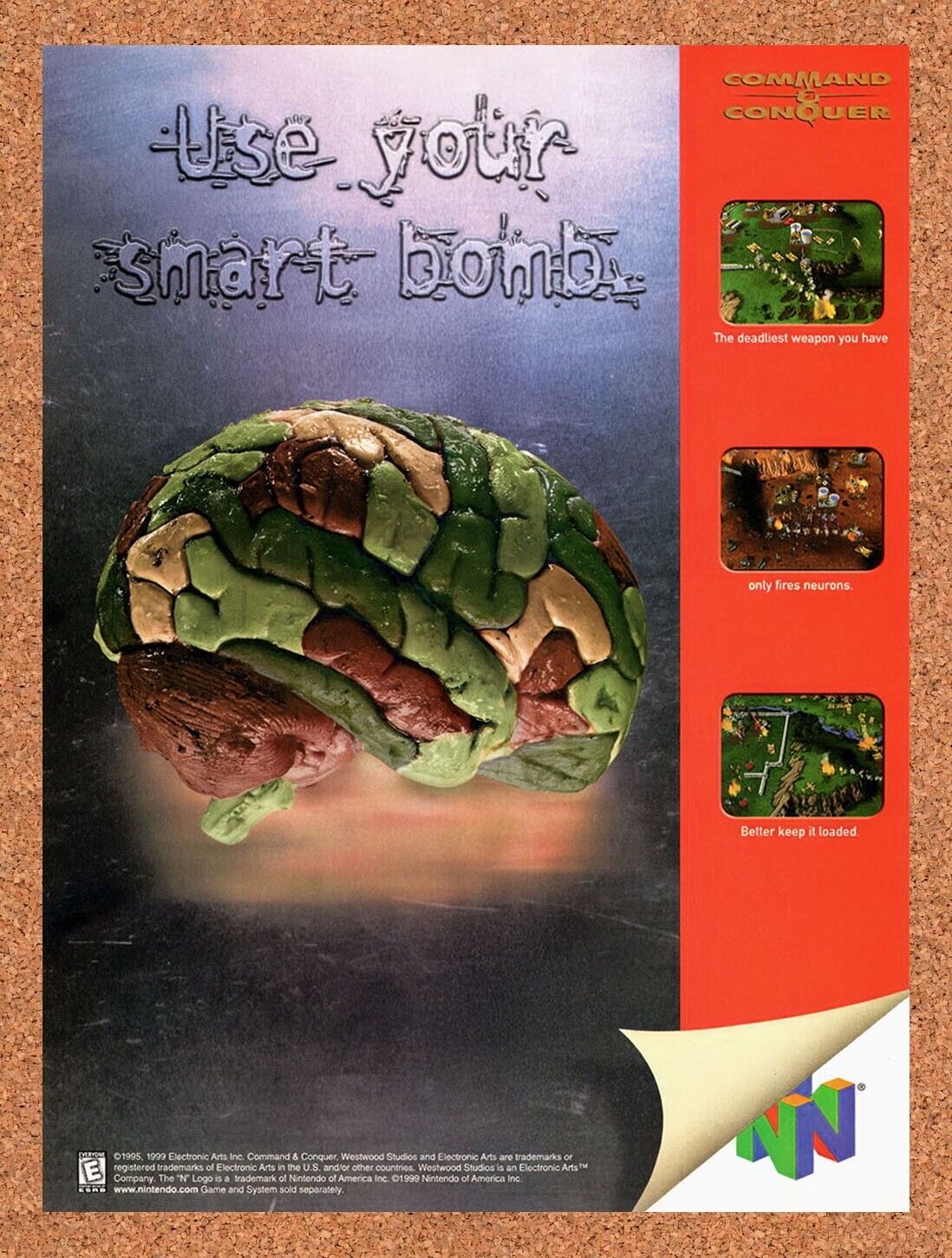 1998 Command & Conquer N64 Original Advertisement / Retro Wall Art v3