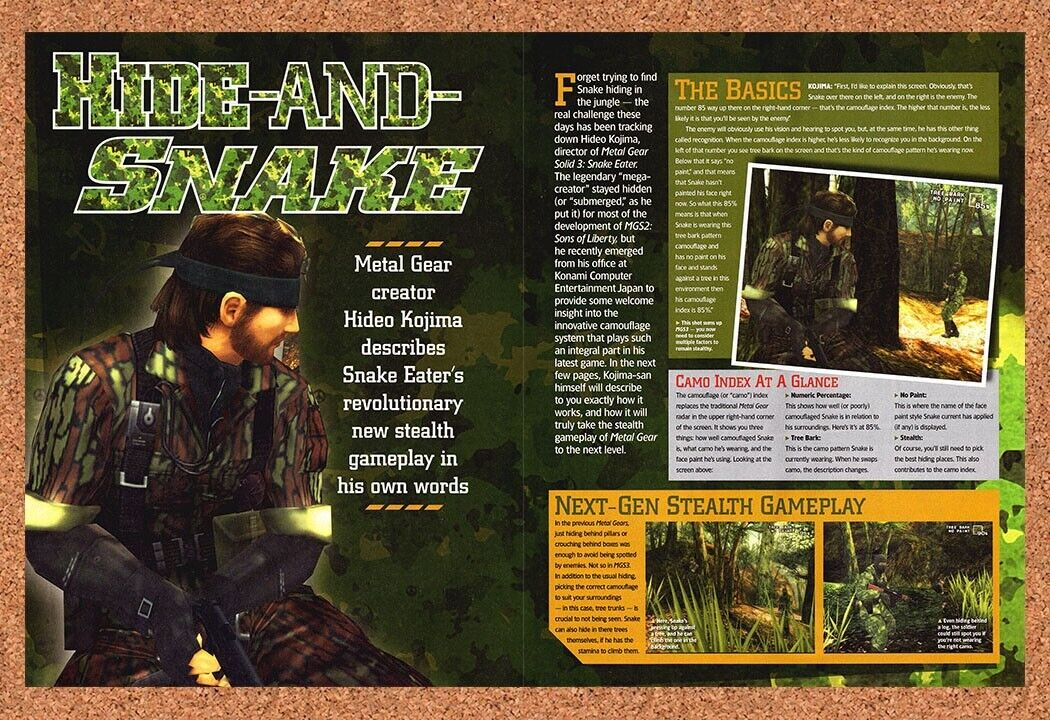 Metal Gear Solid 3 Snake Eater PS2 Original 2004 Ad Authentic Video Game Promo