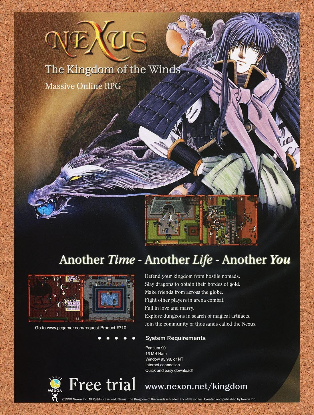 1999 Nexus The Kingdom Of The Winds PC Original Advertisement / Retro Promo v1