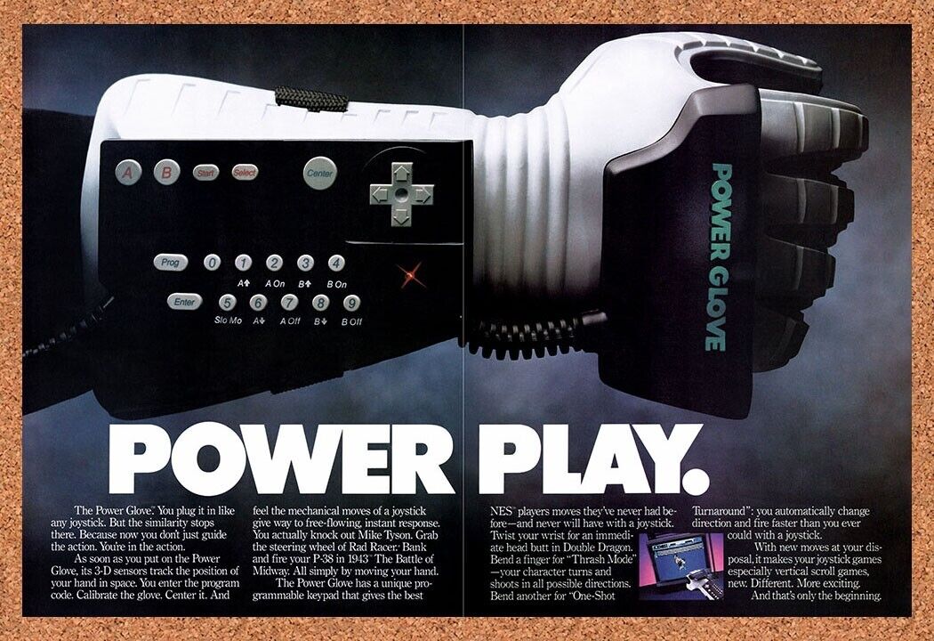 1989 Power Glove NES Original Advertisement / Retro Wall Art v5
