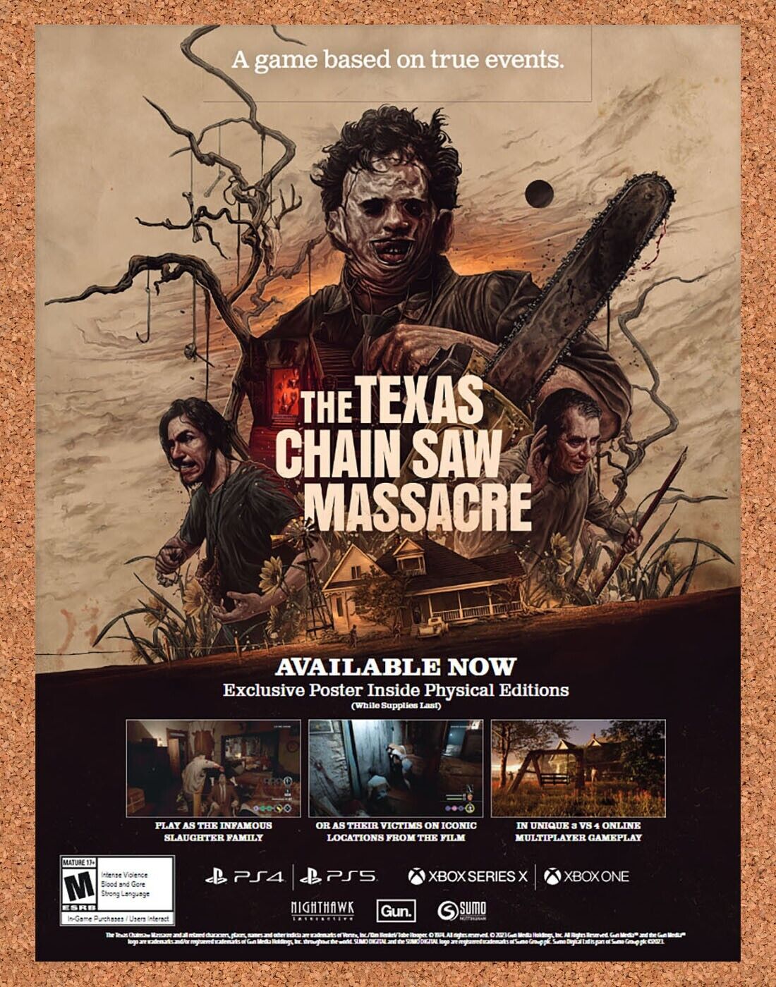 Texas Chainsaw Massacre PS5 Original 2023 Vintage Ad - Video Game Promo