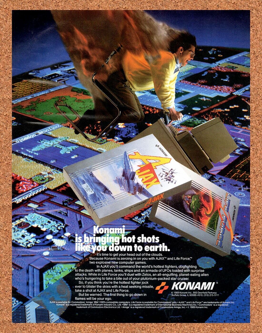 Konami NES Games Original 1989 Vintage Ad - Life Force Ajax Video Game Promo