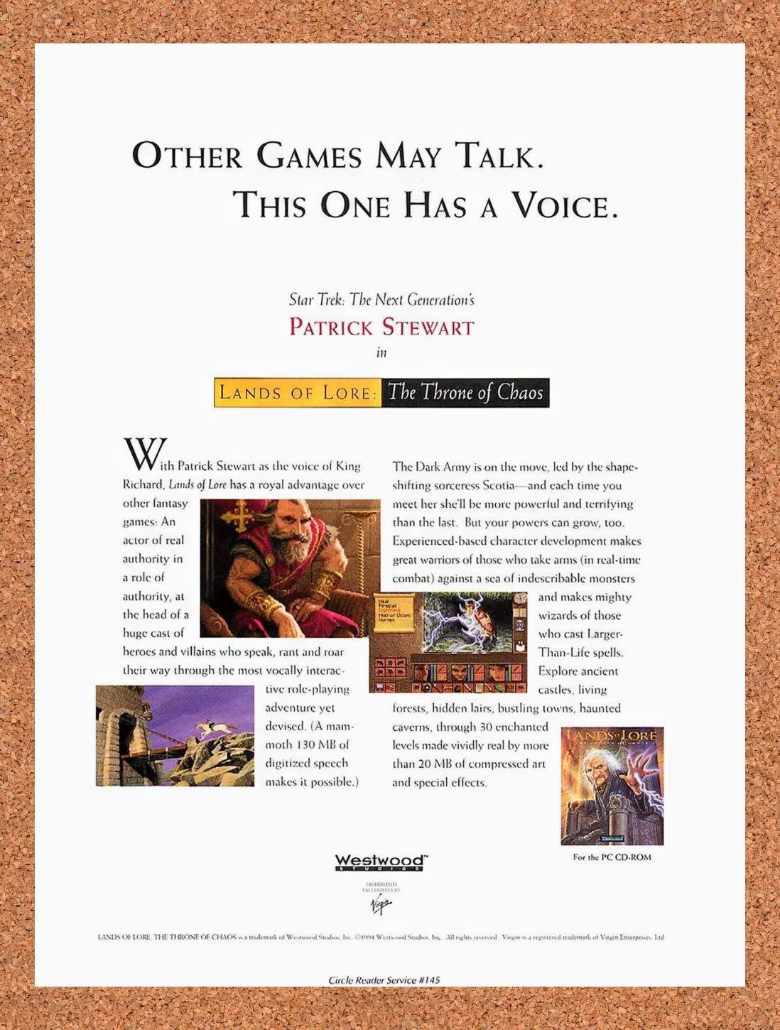 1994 Lands Of Lore The Throne Of Chaos PC Original Advertisement / Promo v1