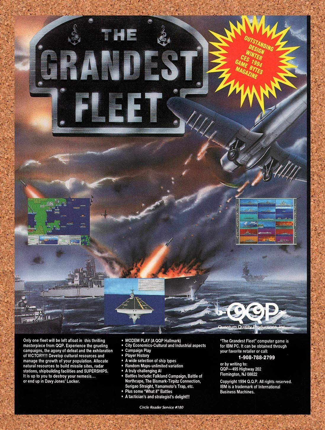 1994 The Grandest Fleet IBM Original Advertisement / Retro Wall Art v1