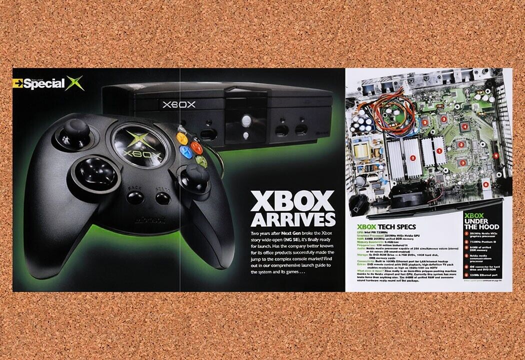2001 Microsoft Xbox Console Launch Original Advertisement / Retro Wall Art v7