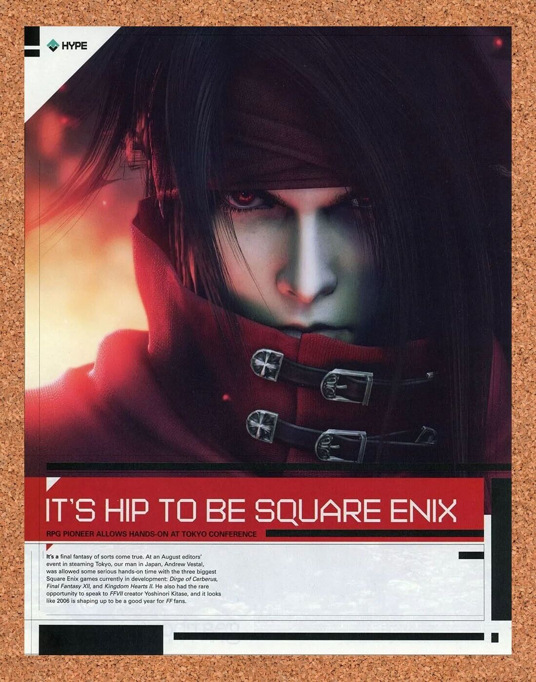 Final Fantasy VII PS1 Vincent Original 1992 Ad Authentic Video Game Promo