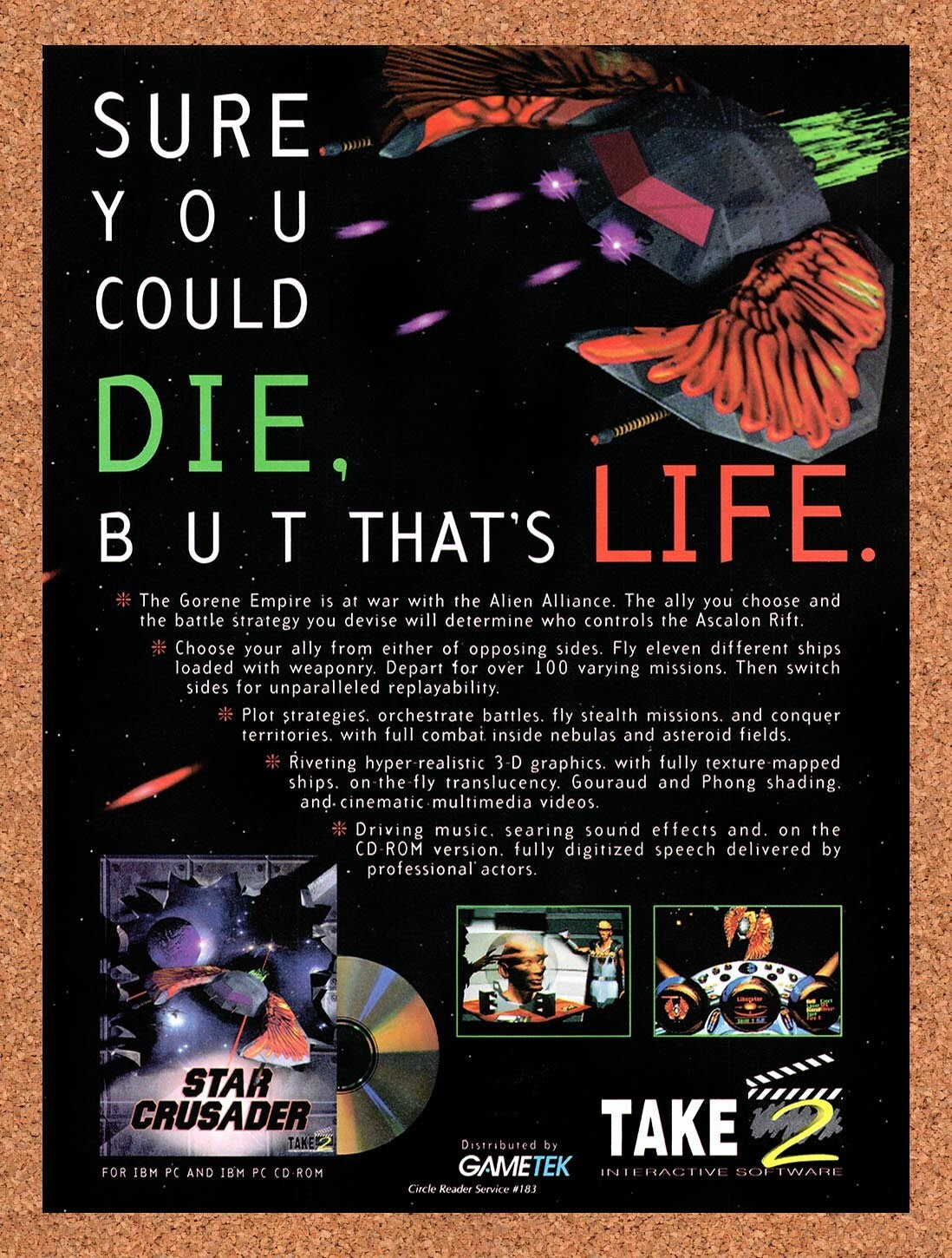 1994 Star Crusader IBM Original Advertisement / Retro Wall Art v1