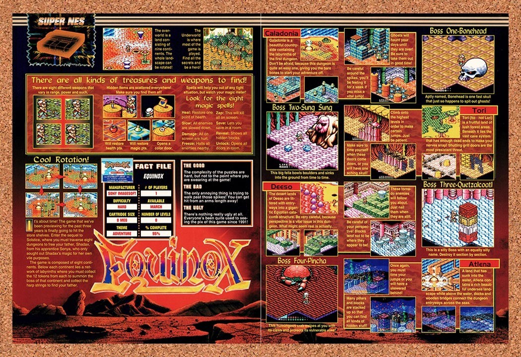 1994 Equinox SNES Review Original Advertisement / Retro Promo v2