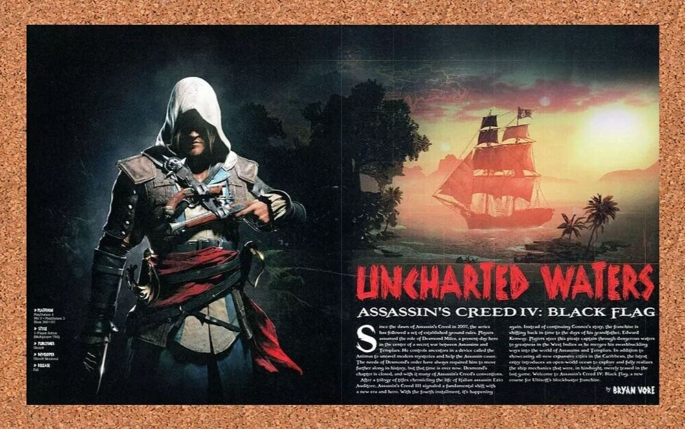 Assassin’s Creed 4 IV Black Flag Xbox Original 2013 Ad Authentic Game Promo Art