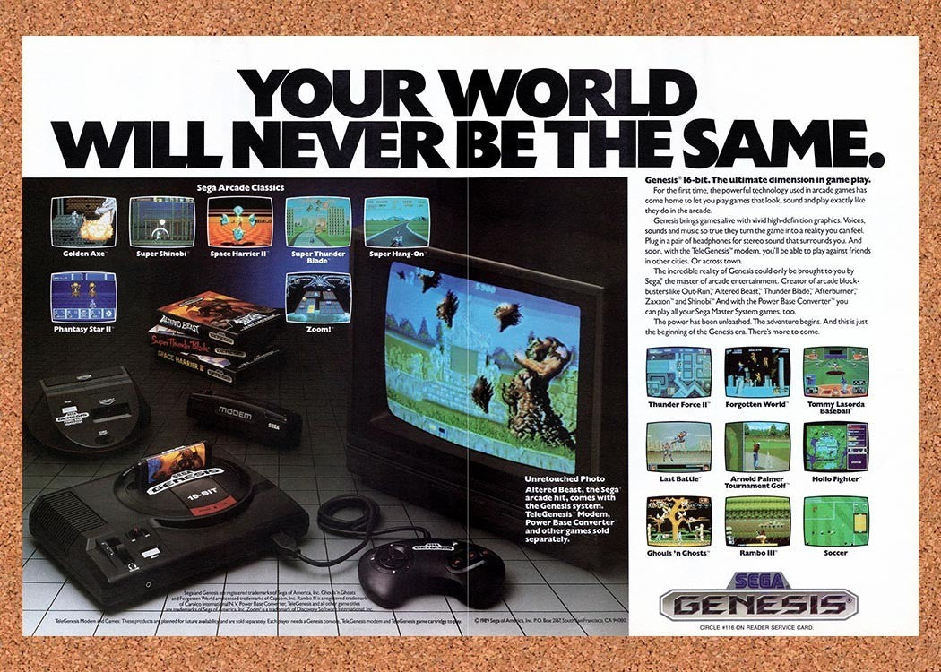 1989 Sega Genesis What Nintendont Altered Beast Original Ad / Promo vc5
