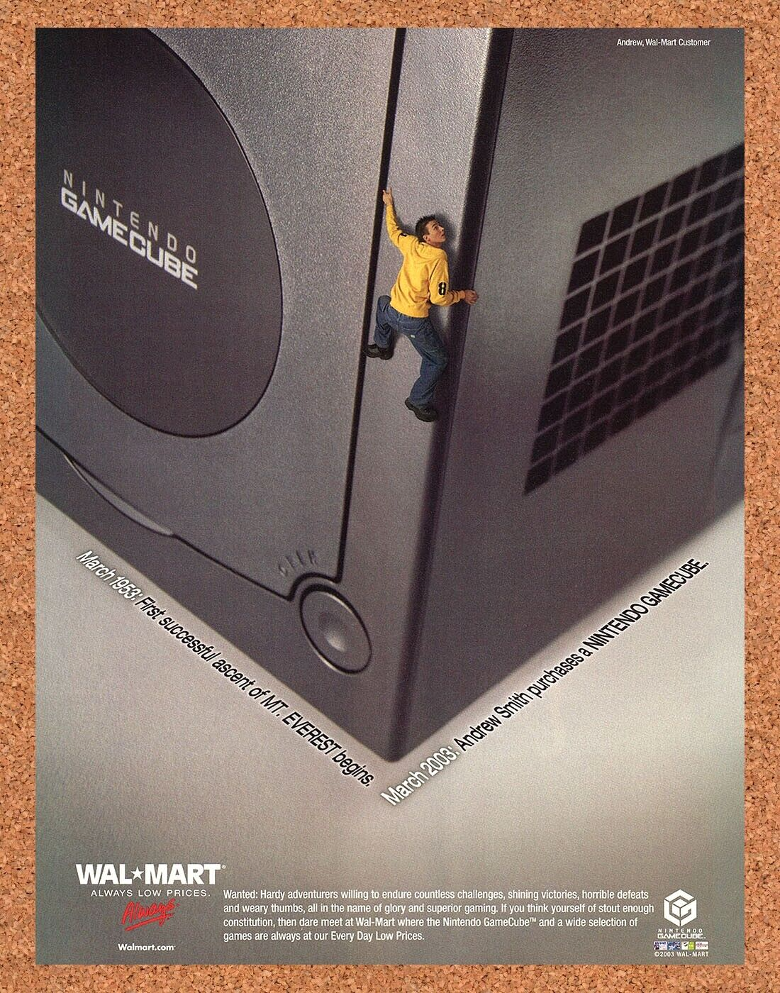 Original 2003 Nintendo GameCube Vintage Wal-Mart Ad - Video Game Art Promo