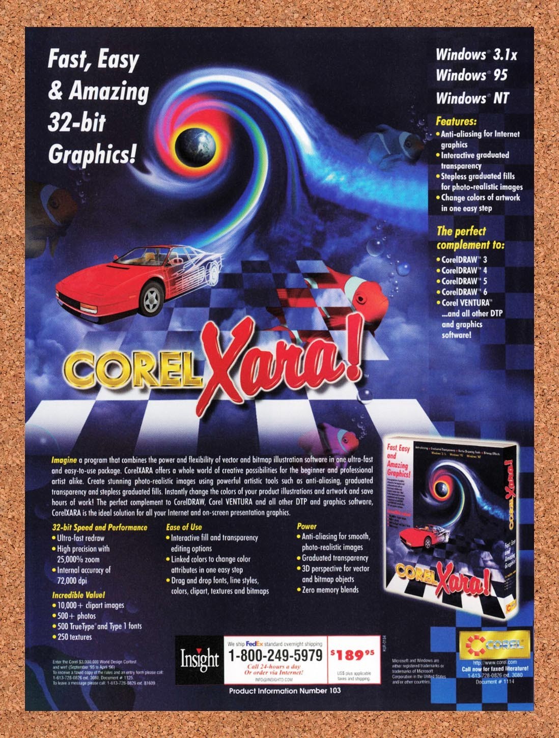 1996 Corel Xara PC Original Advertisement / Retro Promo v1