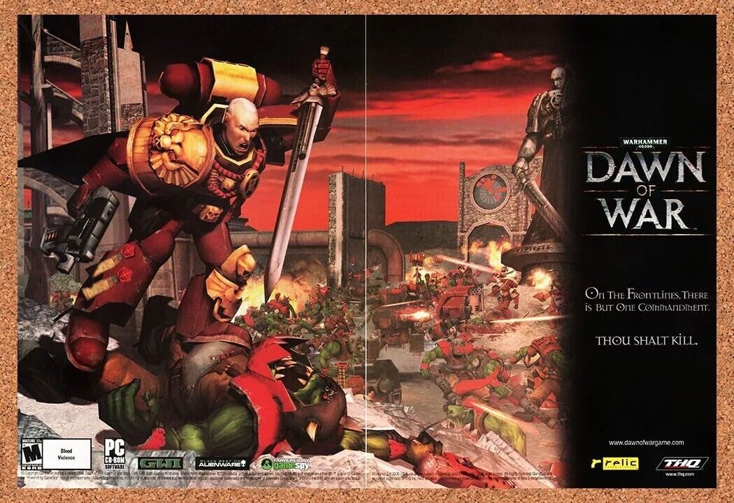 Warhammer 40000 Dawn Of War PC Original 2005 Ad Authentic Video Game Promo