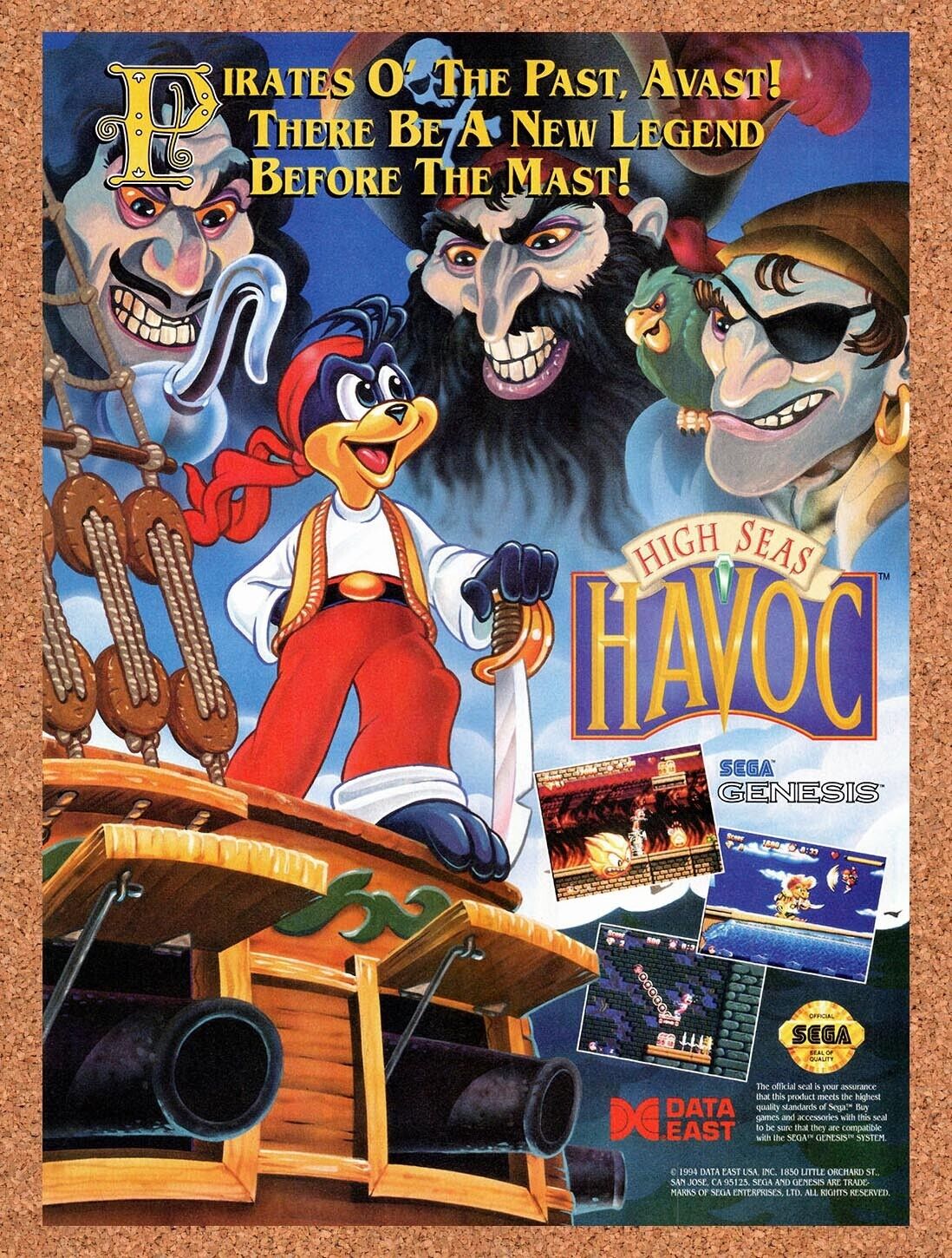 1994 High Seas Havoc Genesis Original Advertisement / Retro Wall Art v2