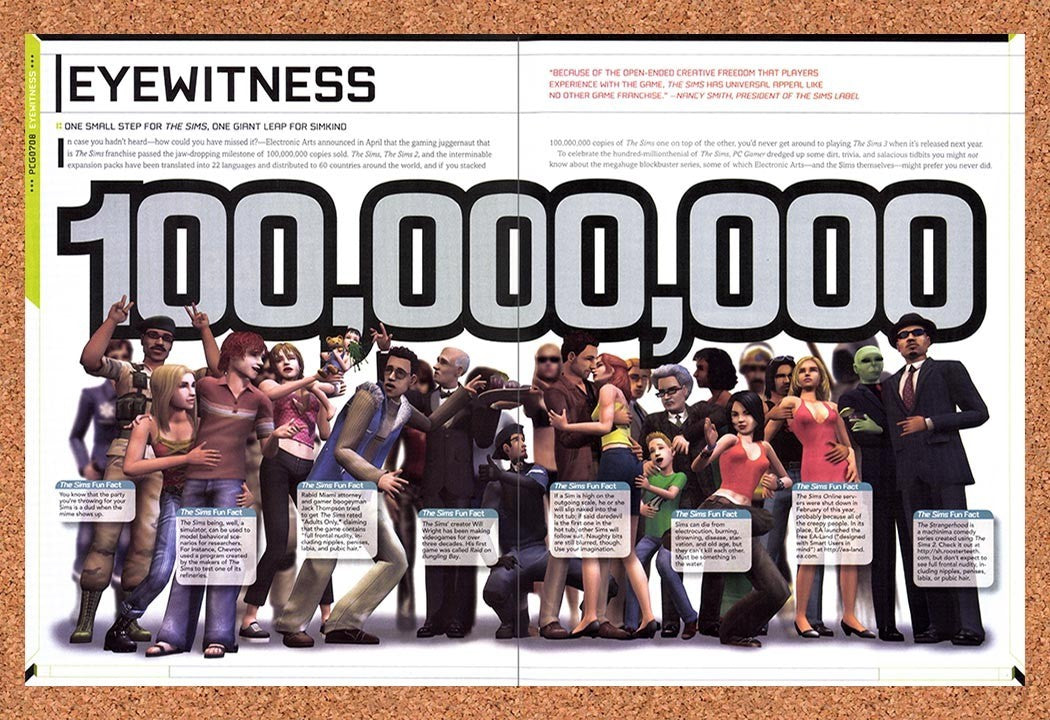 2008 Sims Franchise 100000000 Copies Sold Original Advertisement / Promo vr1