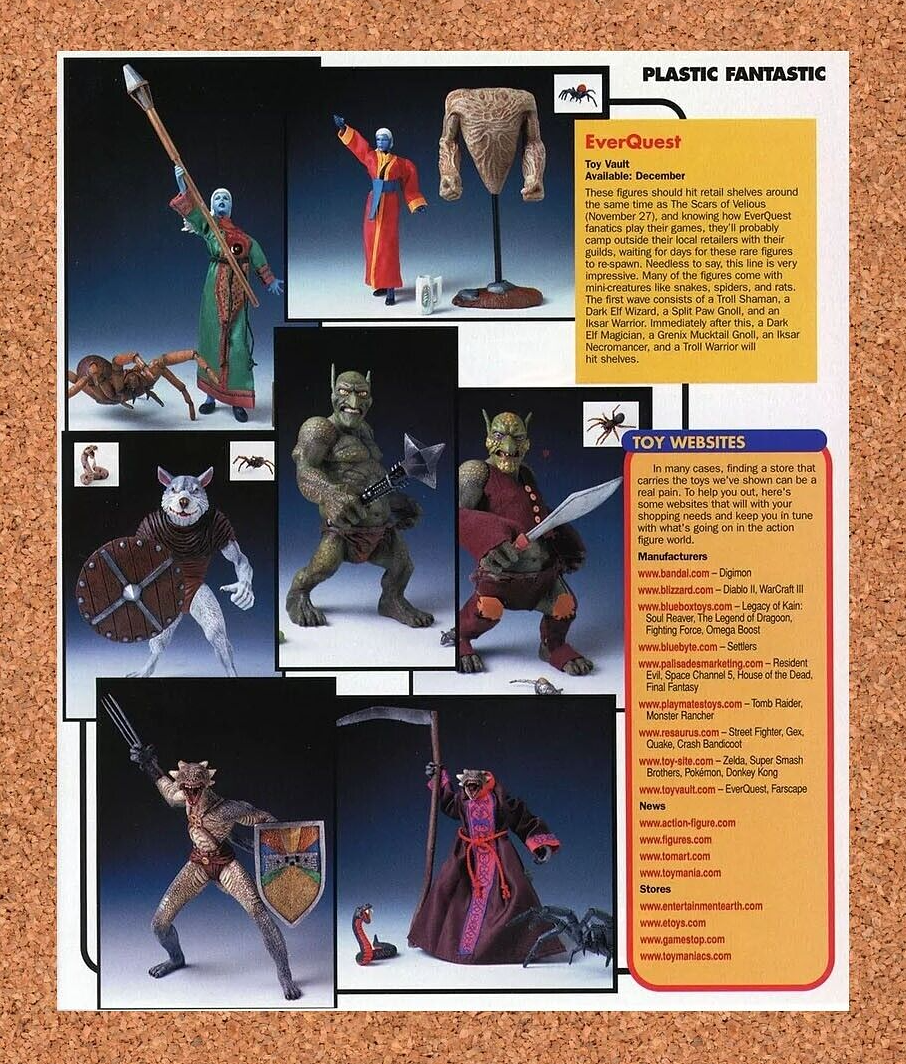 Everquest Vanilla Action Figures Original 2001 Ad Authentic Video Game MMO Promo