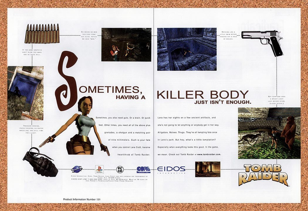 1996 Tomb Raider PS1 Original Advertisement / Retro Promo v2
